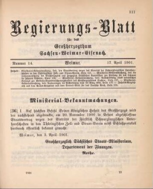 36. Ministerial-Bekanntmachung, betreffend den Staatsvertrag wegen des Eintritts der Schwarzburgischen Unterherrschaften in den Thüringischen Zoll- und Steuer-Verein