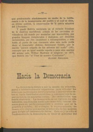 Hacia la democracia