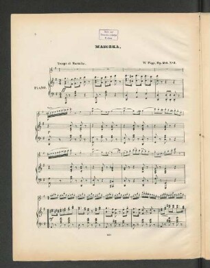 Mazurka. [Piano.]