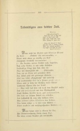 Lebendiges aus todter Zeit