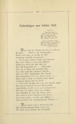 Lebendiges aus todter Zeit