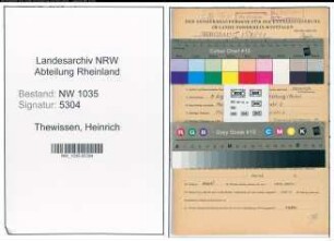 Entnazifizierung Heinrich Thewissen , geb. 08.08.1920 (Maschineningenieur)