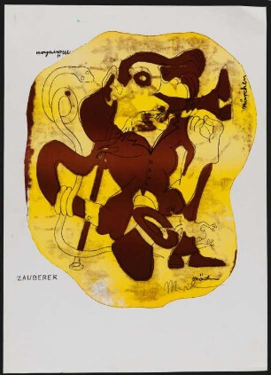 Grafik des Künstlers Artur Märchen, Titel: Zauberer