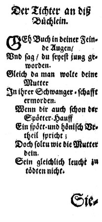 Der Tichter an diß Büchlein.