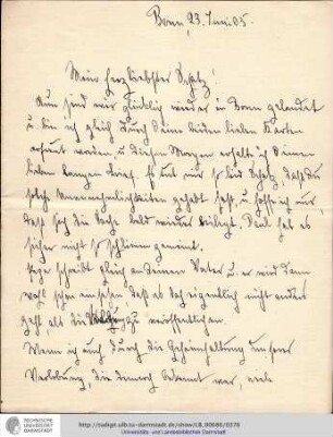 Brief vom 23.06.1905