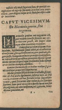 Caput Vicesimum. De Harmonia gemina, sive tergemina.