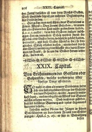 XXIX. Capitul. Von Erscheinungen der Geistern oder Gespensten, welche verborgene oder künftige Dinge offenbaren.