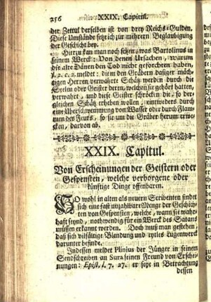 XXIX. Capitul. Von Erscheinungen der Geistern oder Gespensten, welche verborgene oder künftige Dinge offenbaren.