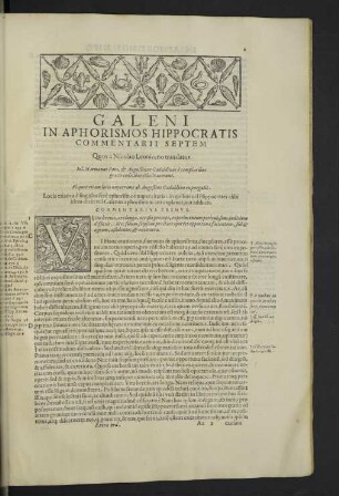 Galeni in Aphorismos Hippocratis. Commentarii septem
