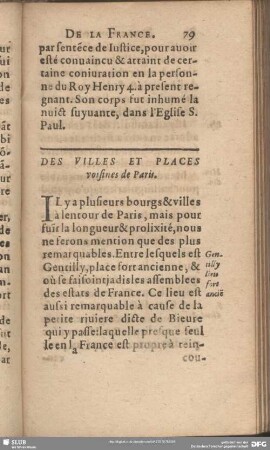 Des Villes Et Places voisines de Paris