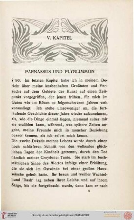 V. Kapitel: Parnassus und Plynlimmon