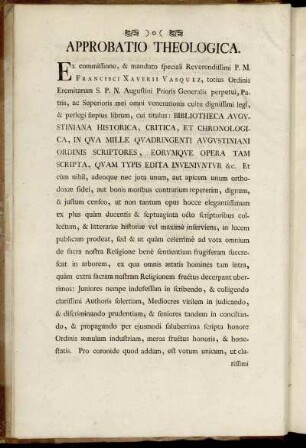 Approbatio Theologica.