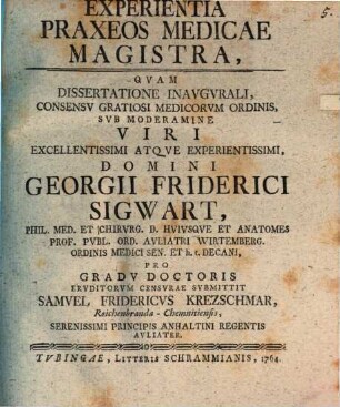 Experientia praxeos medicae magistra