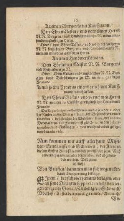 Von Brieffen/ darinnen man sich wegen allerhand Beschwerung beklaget.
