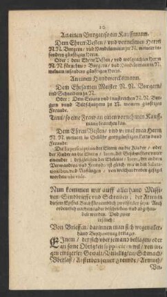 Von Brieffen/ darinnen man sich wegen allerhand Beschwerung beklaget.