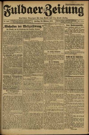 Ausgabe vom Freitag, den 26. Oktober 1923.