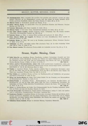 Bronze, Kupfer, Messing, Eisen (Nr. 467-561)