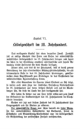 Kapitel VI. Leibeigenschaft im 18. Jahrhundert.