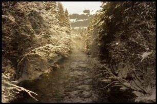 Saanen: winterlicher Fußweg zwischen Gstaad und Saanen