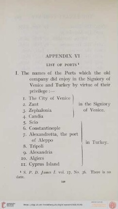 Appendix VI: List of ports