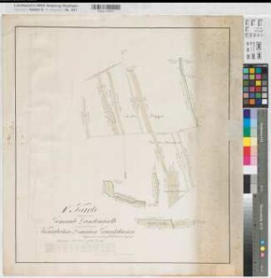 Drensteinfurt (Drensteinfurt) Blatt 2 einzelne Domänengrundstücke 1823 100 Ruten = 15 cm 57 x 51 kol. Zeichnung Ziegert KSM Nr. 307