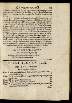 Elenchus Capitum.
