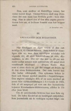 III. Amerikaner Och Byzantiner.