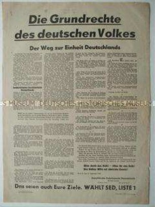 Sonderdruck der SED mit einem Grundsatzartikel des Parteivorstandes zur deutschen Einheit