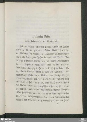 Friedrich Peters. (Ein Reformator der Klempnerei)