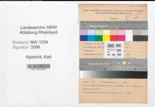 Entnazifizierung Karl Alprecht , geb. 08.05.1897 (Stabsfeldwebel)