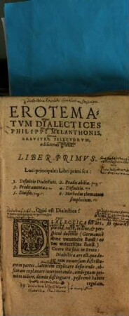 Erotemata Dialecticae et Rhetoricae Philippi Melanthonis et Praeceptionum Erasmi Roterodami