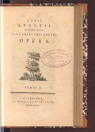2: Lvcii Apvleii Madavrensis Platonici Philosophi Opera, Tomvs II