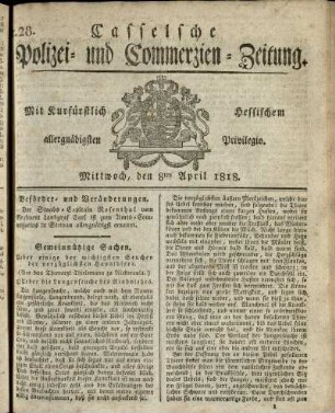 Nr. 28, Mittwoch, den 8ten April 1818
