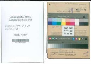 Entnazifizierung Adam Merz , geb. 27.08.1889 (Beamter)