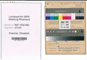 Entnazifizierung Elisabeth Kraemer , geb. 31.10.1920 (Stenotyp.)