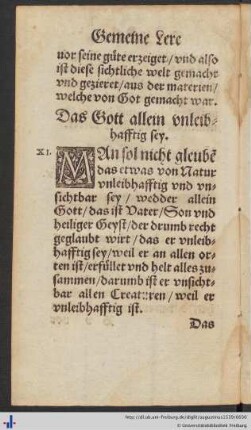 Das Gott allein unleibhafftig sey
