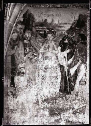 Margarethenkapelle; Wandbild, Margarethe in der Wassertonne