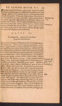 Caput II. De Imaginibus. Quod prisci Christiani Imagines non habebant.