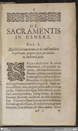 De Sacramentis In Genere