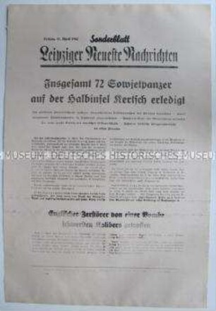 Sonderblatt der "Leipziger Neuesten Nachrichten" u.a. zum Kriegsverlauf auf der Krim