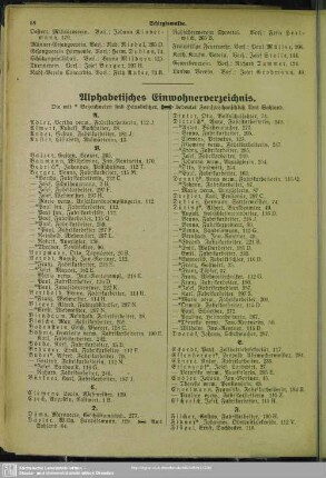 Einwohnerverzeichnis : Alphabetisches Einwohnerverzeichnis