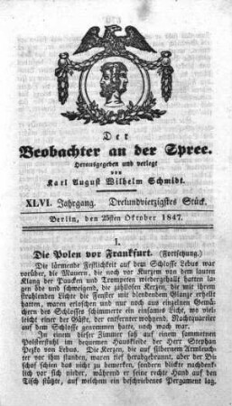 43. Stueck, 25. Oktober 1847