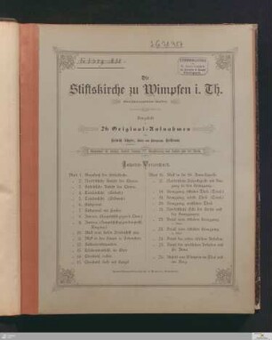 Die Stiftskirche zu Wimpfen i. Th., Großherzogthum Hessen : dargestellt in 26 Original-Aufnahmen