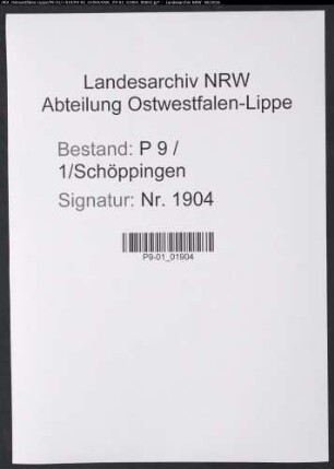 Sterberegister Standesamt Schöppingen