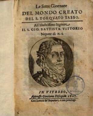Le Sette Giornale del mondo creato del S. Torquato Tasso