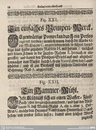 Fig. XXII. Ein Hammer-Mühl.