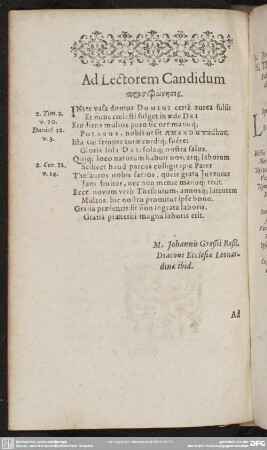 Ad Lectorem Candidum