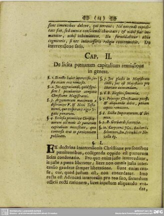 Cap. II. De licita poenarum capitalium remissione in genere
