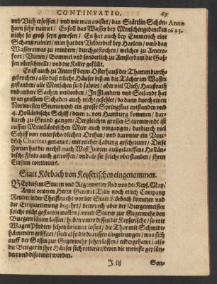 Statt Körbach von Keyserischen eingenommen.