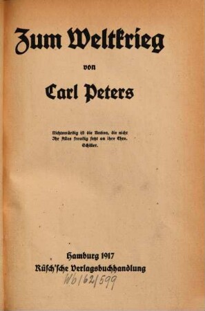 Zum Weltkrieg